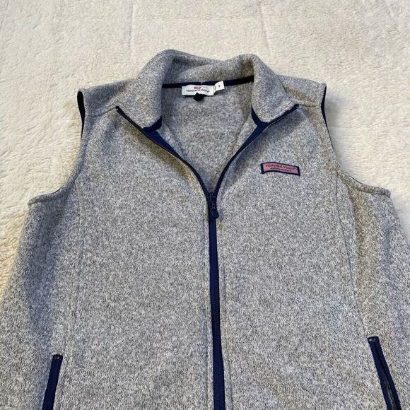 Vineyard Vines Womens Better Grey Sweater Zip Up Vest - Picture 2 of 6
